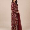 Maroon Printed Lawn 3 Piece Unstitched Suit with Chiffon Dupatta