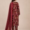 Maroon Printed Lawn 3 Piece Unstitched Suit with Chiffon Dupatta
