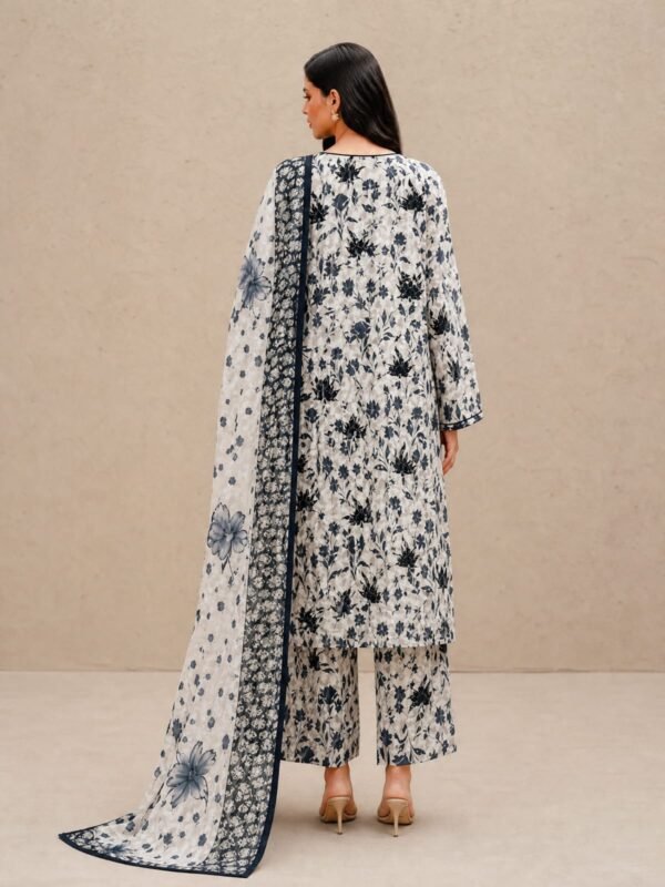Monochrome Off-White and Black Printed Lawn
