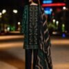 Black and Green Embroidered Lawn