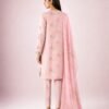 Baby Pink Printed Lawn 3 Piece Unstitched Suit with Chiffon Dupatta