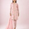 Baby Pink Printed Lawn 3 Piece Unstitched Suit with Chiffon Dupatta