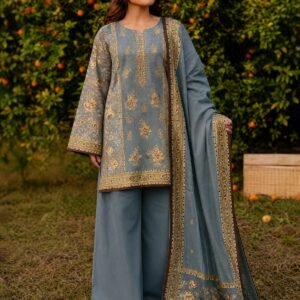 Gray Embroidered Lawn 3-Piece Unstitched