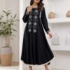 WhatsApp Image 2026-07-10 at 11.15.13 PM Black Embroidered Cotton Flared Frock