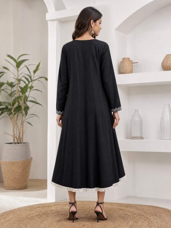WhatsApp Image 2026-07-10 at 11.15.14 PM (1) Black Embroidered Cotton Flared Frock