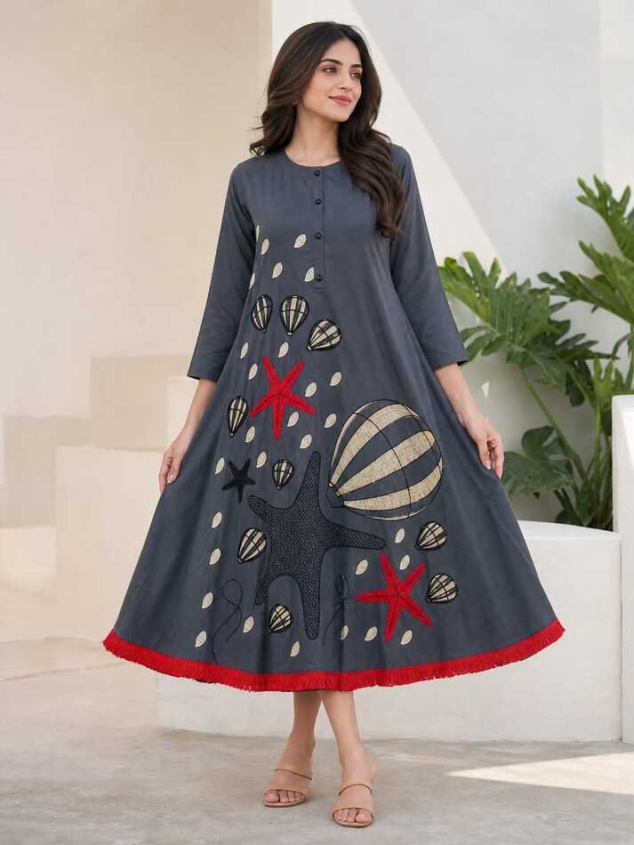 charcoal-grey-embroidered-frock-stitched
