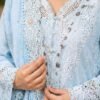 manrimal-suit-closeup-detail Luxury Sky Blue Embroidered 3 Piece Lawn Suit ( Unstitched )