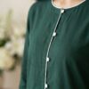 14 August Special Dark Green Asymmetrical Kurti with White Trousers