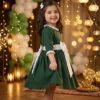 Emerald Green Festive Frock for Girls - Manrimal