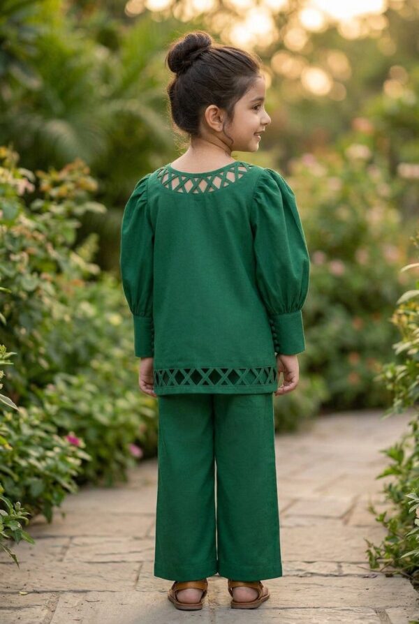 kids green dress
