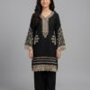Black Embroidered Kurti and Trouser Set - Manrimal