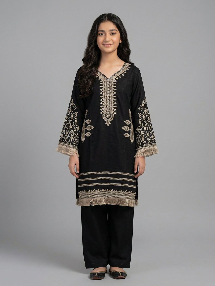 black-embroidered-kurti-trousers