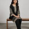 Black Embroidered Luxury Lawn Kurti with Trousers