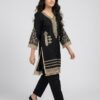 Black Embroidered Luxury Lawn Kurti with Trousers